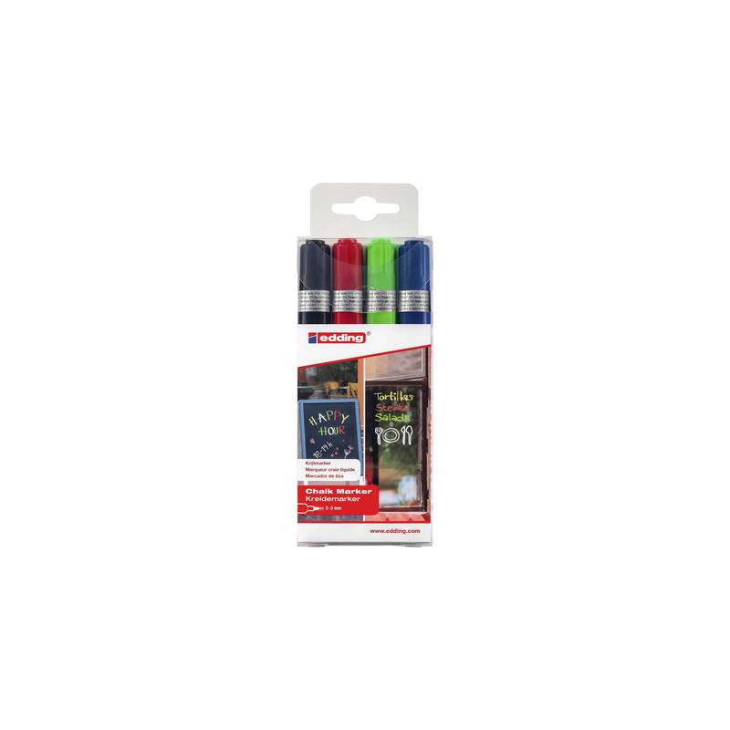 Edding e-4095 4-4095-4999 marcatore a gesso nero, rosso,