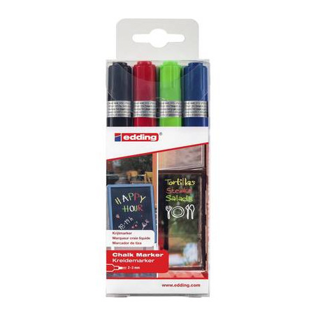 Edding e-4095 4-4095-4999 marcatore a gesso nero, rosso,