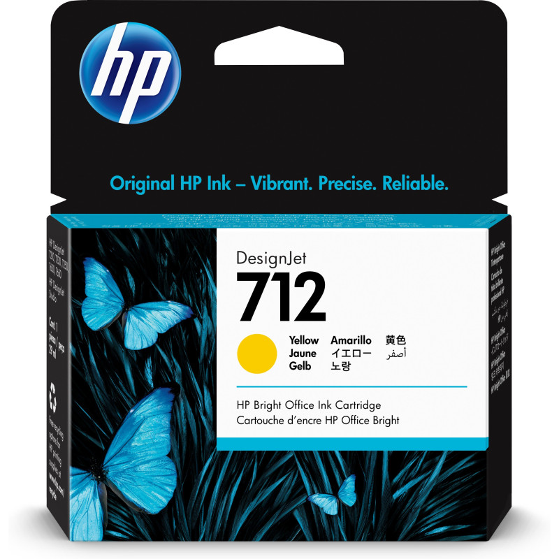 Cartuccia hp giallo 29ml no.712 designjet ink cartridge [3ed69a]