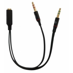 Adattatore link 3,5mm per cuffie con mic eaudio integrat a 2 jack