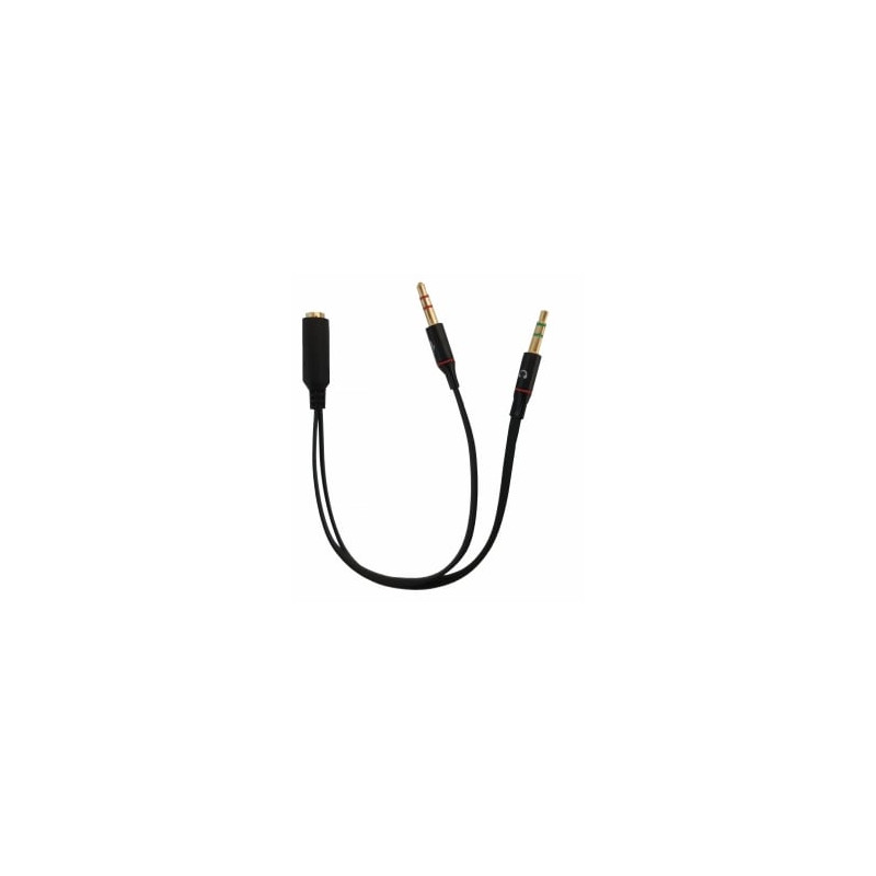 Adattatore link 3,5mm per cuffie con mic eaudio integrat a 2 jack