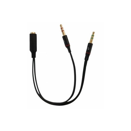 Adattatore link 3,5mm per cuffie con mic eaudio integrat a 2 jack