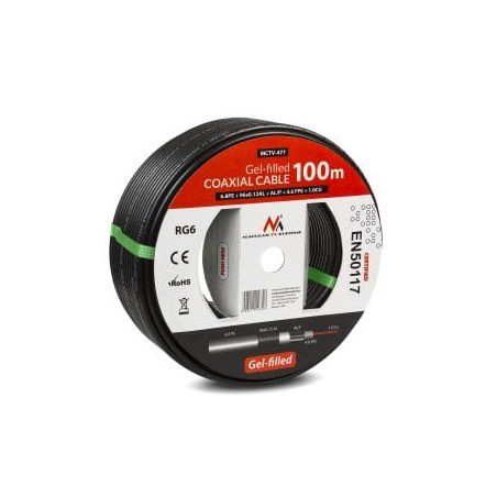 Cavo coassiale maclean mctv-477 100m nero [mctv-477]