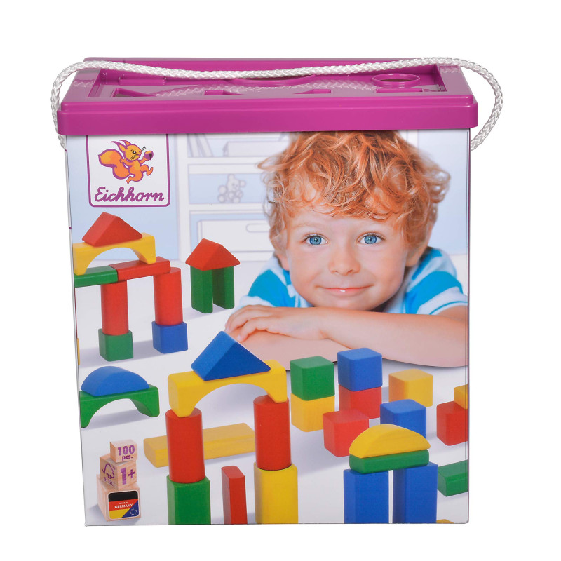 Blocchi da costruzione eichhorn 100pz legno multicolore [wdechm0uc010171]