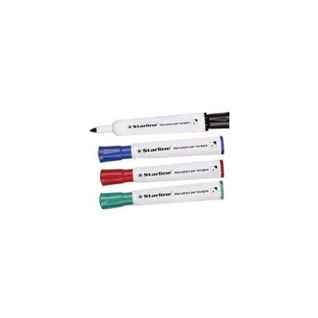 Busta 4 marcatori per lavagne colori ass. p.tonda 2mm starline [stl1652]