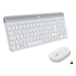 Kit tastiera e mouse logitech mk470 slim rf wireless bianco [920-009197]