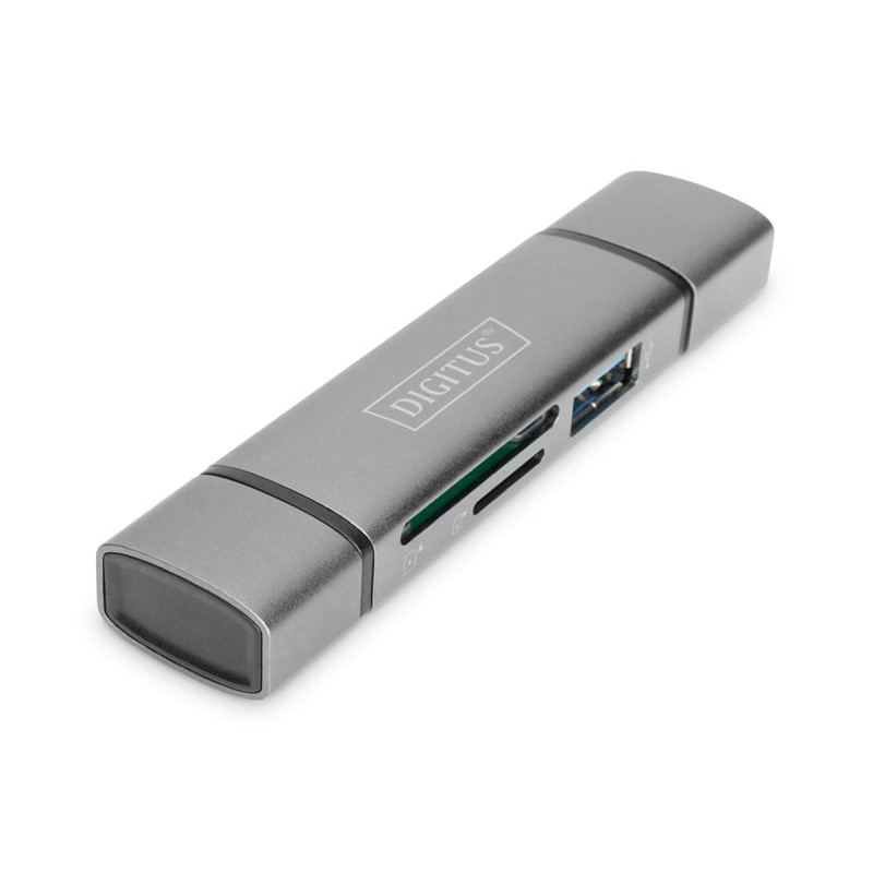 Lettore per schede di memoria digitus dual card reader usbc usb 3.0,