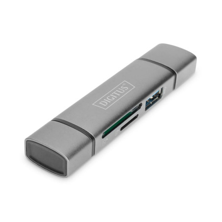 Lettore per schede di memoria digitus dual card reader usbc usb 3.0,