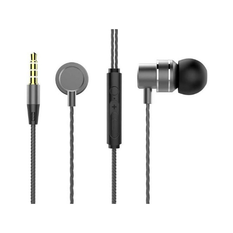 Auricolari lenovo hf118 metal earbuds nero