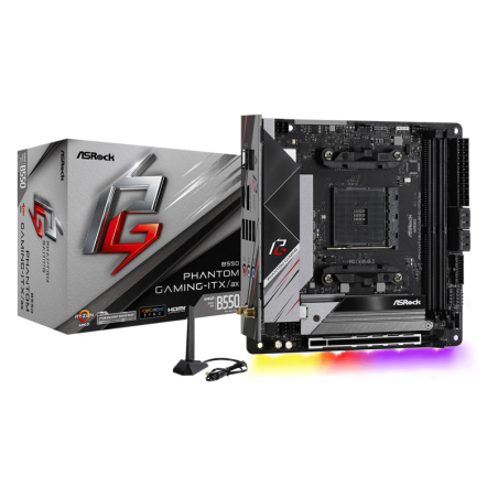 Scheda madre asrock b550 phantom gaming-itx/ax b550 nero [90-mxbd40-a0uayz]