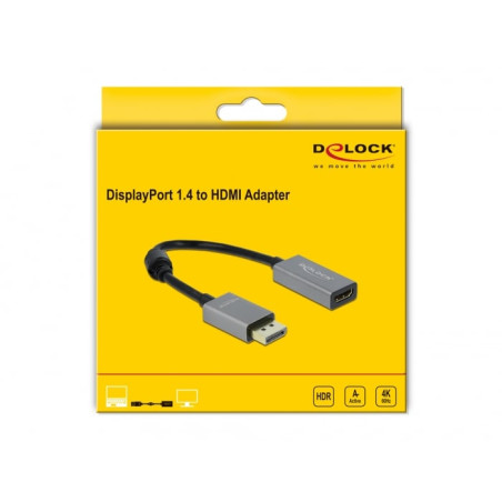 Adattatore delock attivo da displayport 1.4 a hdmi 4k 60 hz (hdr)