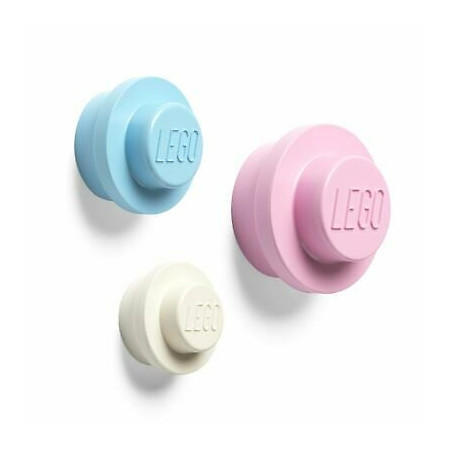 Set appendiabiti a muro room copenhagen lego 3pz bianco/rosa/blu