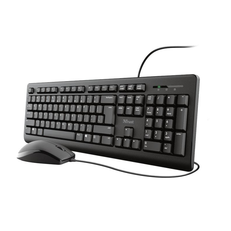 Kit tastiera e mouse trust primo nero [23971]
