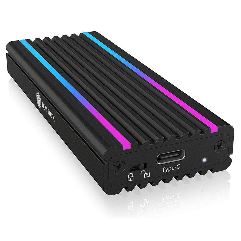 Box ssd raidsonic icybox m.2 usb-c rgb [ib-1824ml-c31]