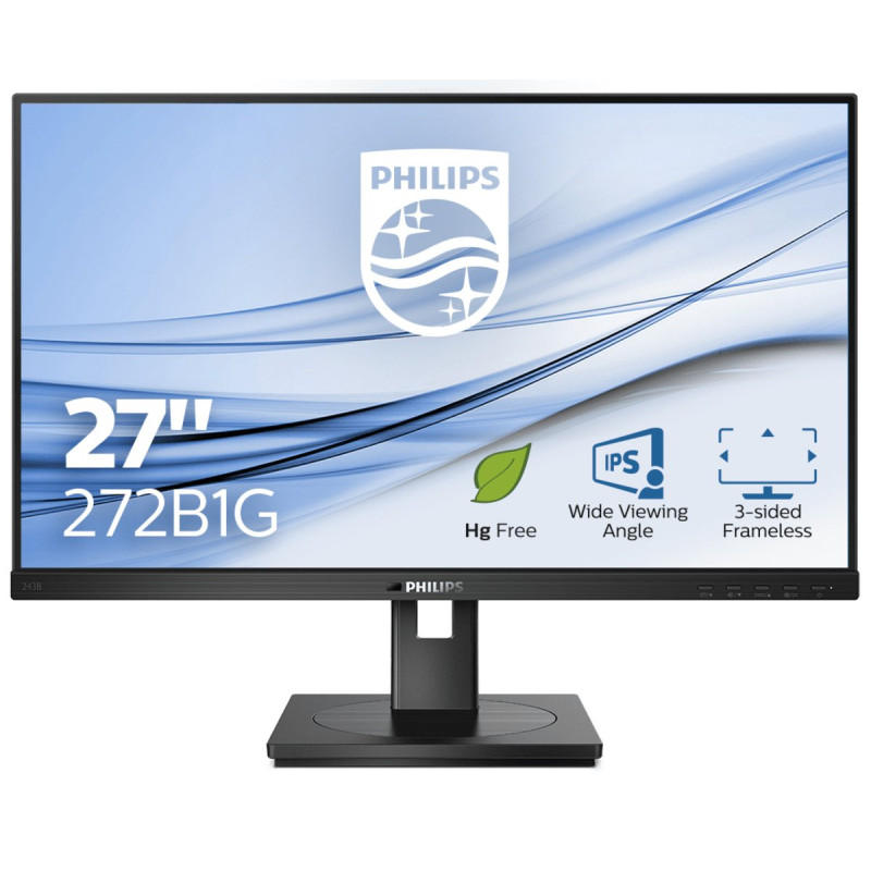 Monitor led 27" philips 272b1g full hd 1920x1080p 4ms classe