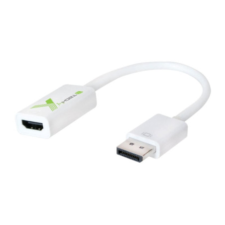 Adattatore techly displayport a hdmi passivo bianco