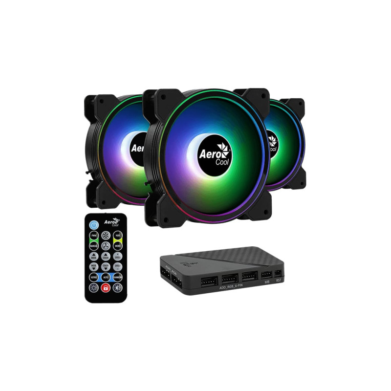 Kit ventole 120x120 aerocool saturn 12f argb pro led, rgb, 3-pack