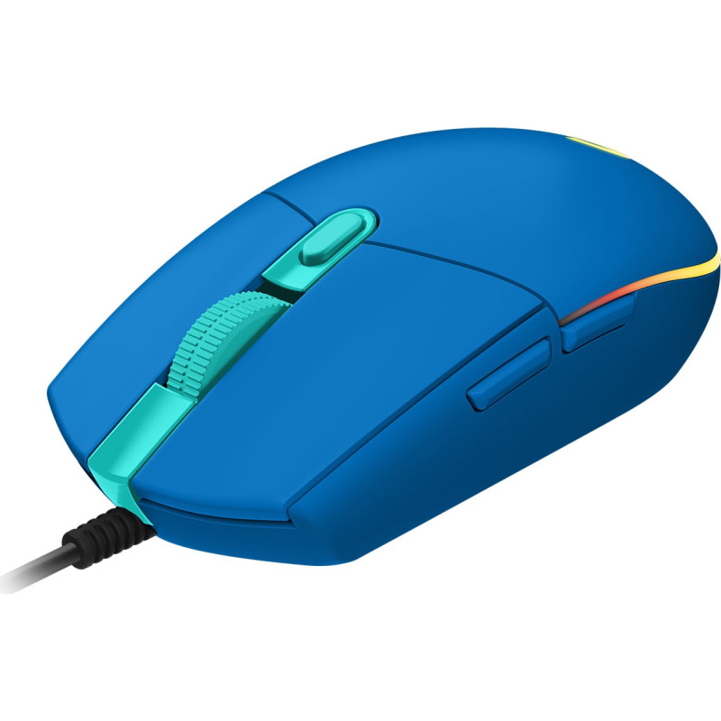 Mouse ottico da gioco logitech g203 lightsync blu [910-005798]