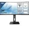 Monitor led 34" aoc cu34p2a 2k ultra hd 3440x1440p 1ms classe