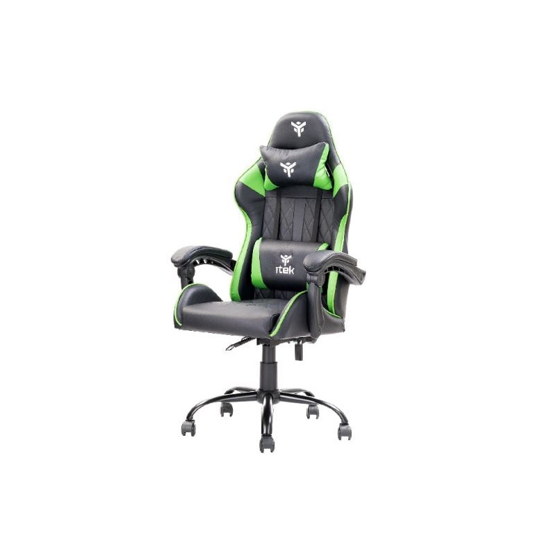 Sedia gaming itek rhombus pf10 - pvc verde nero [itcgpf10bg]