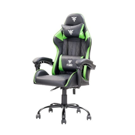 Sedia gaming itek rhombus pf10 - pvc verde nero [itcgpf10bg]