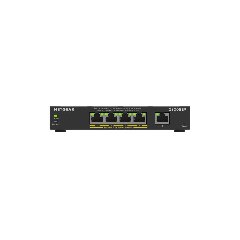 Switch netgear 5 porte 10/100/1000 [gs305ep-100pes]