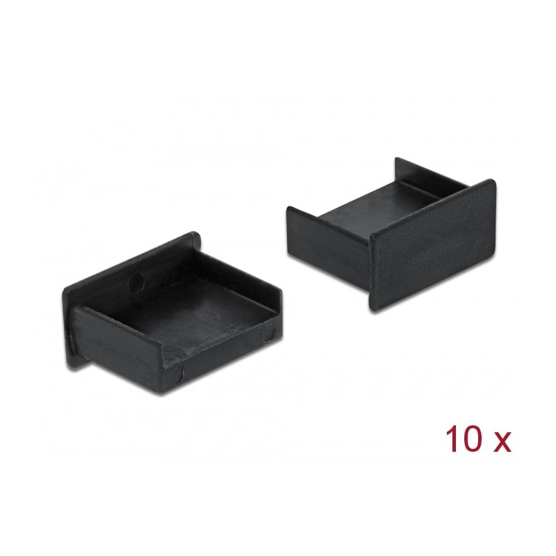 Paralpolvere porta usb delock 10 pezzi nero 64102 [64102]