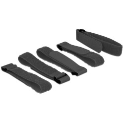 Fascette per cavi delock 18704 velcro con anello nero