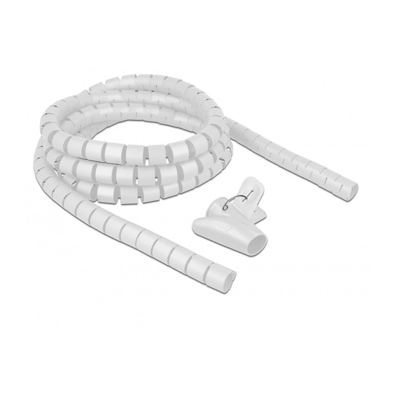 Guaina copricavi a spirale delock 2,5 m x 15 mm bianco [18839]