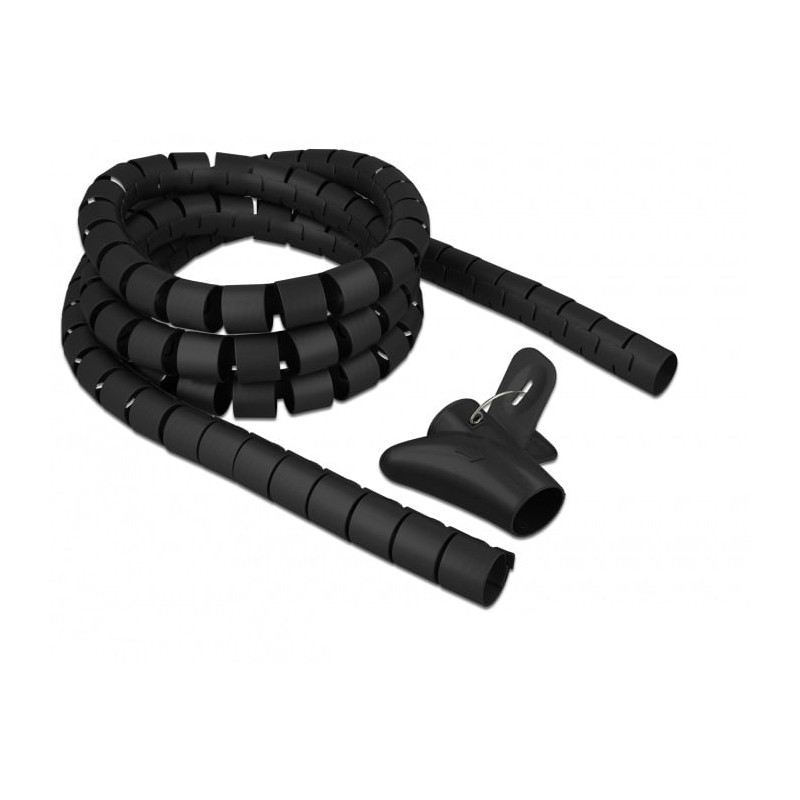 Guaina copricavi a spirale delock 2,5mx30mm nero [18838]