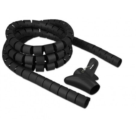 Guaina copricavi a spirale delock 2,5mx30mm nero [18838]