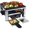 Grill antiaderente steba raclette rc 104,in alluminio , nero/argento,631100]