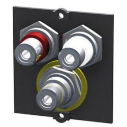 Telaio di montaggio bachmann 3 x presa rca nera [917.026]