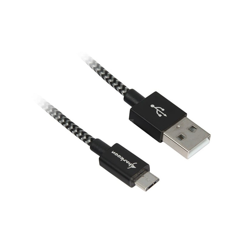 Cavo adatatore sharkoon usb 2.0 a-b bk/gy 1.0m [4044951027002]