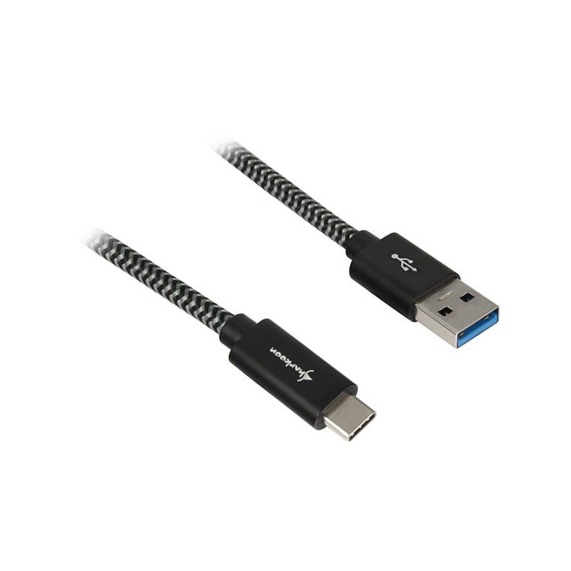 Cavo sharkoon usb 3.1 a-c nero/grigio1.0m [4044951027040]