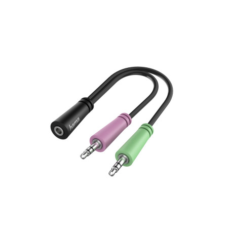Adattatore audio hama 2x jack 3,5 mm maschio / jack 3,5 mm 4 poli