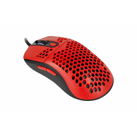 Mouse arozzi favo ultra light nero-rosso/ cablato/ 16.000 dpi/