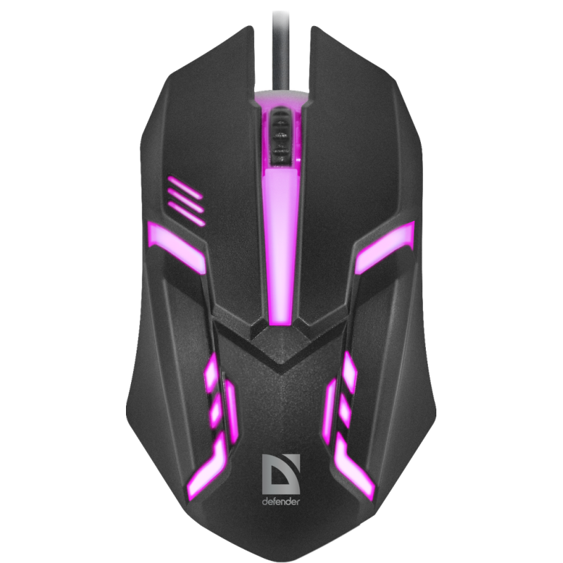 Mouse defender mb-560l cablato 7 colori 1200 dpi nero [52560]
