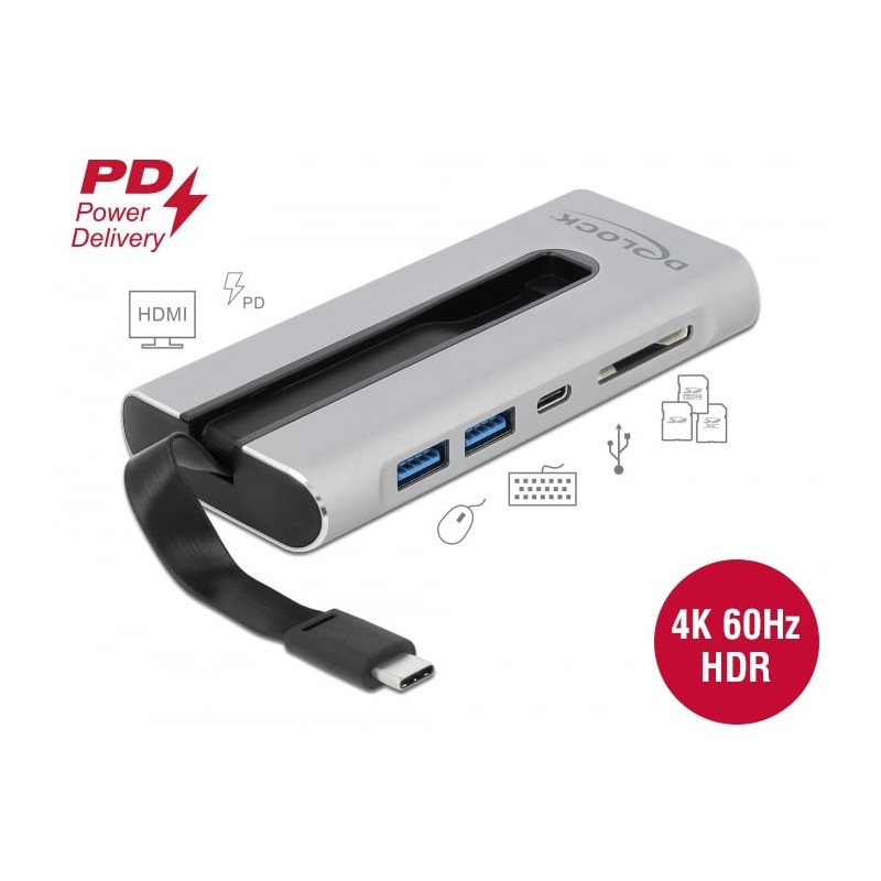 Docking station delock usb ds 4k hdmi+dp/vga/usb/pd 3,0 [87773]