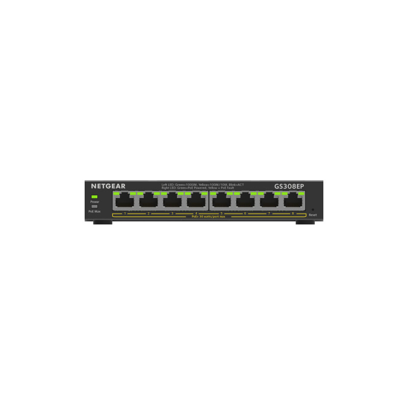 Switch netgear 10/100/1000 gs308ep 8p [gs308ep-100pes]