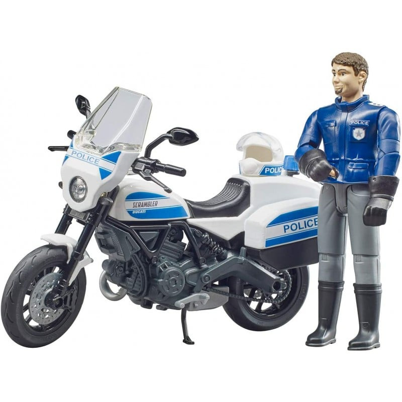 Veicolo bruder bworld scrambler moto con poliziotto [62731]