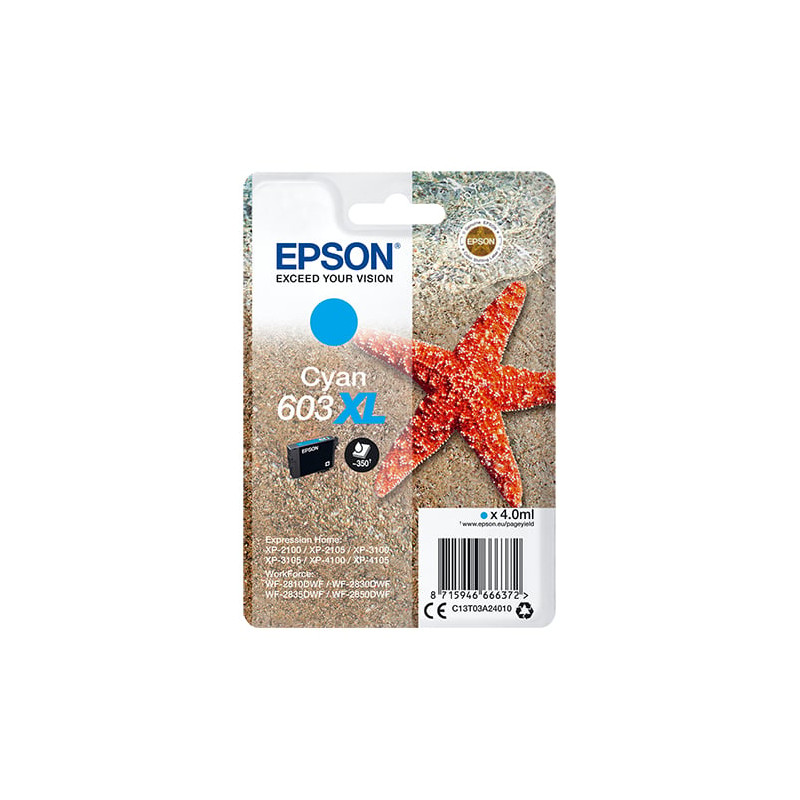 Cartuccia epson 603xl ciano [c13t03a24020]
