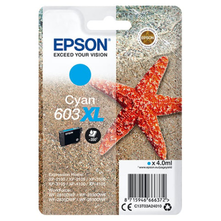 Cartuccia epson 603xl ciano [c13t03a24020]