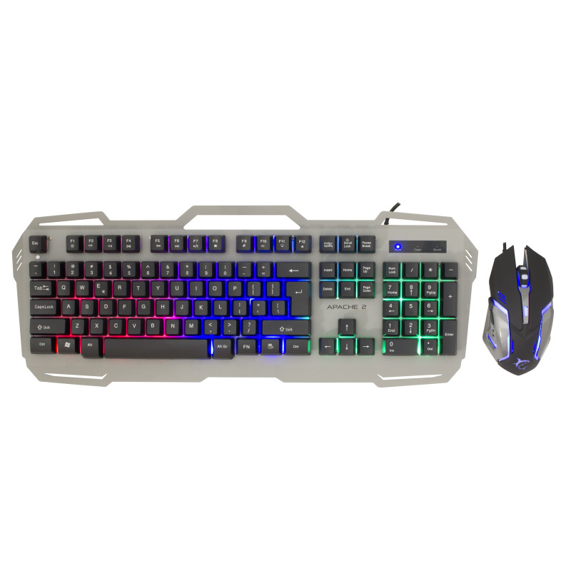Mouse e tastiera white shark kit gaming combo apache 2
