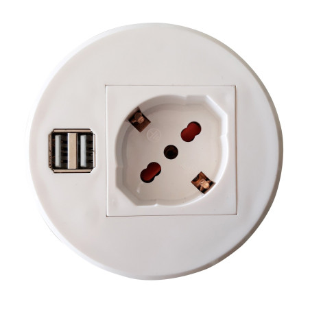 Presa da scrivania techly ad incasso con 2 prese usb
