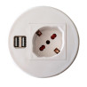 Presa da scrivania techly ad incasso con 2 prese usb