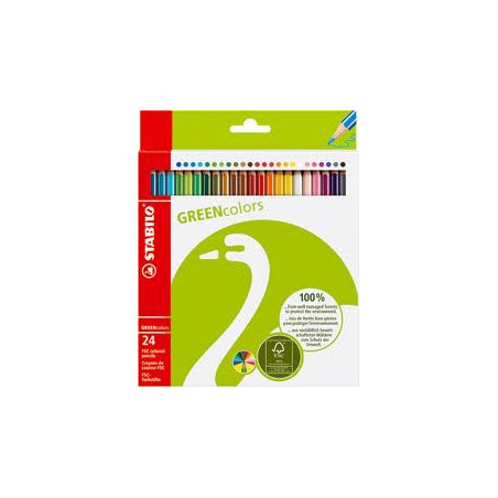 Astuccio 24 matite colorate fsc stabilo green color [6019/2-24]