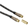 Cavo antenna hama m/f con adattatore m/m, 120 db, tpe 3 metri