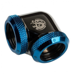 Raccordo watercooling bitpower da 90 gradi- nero lucido/blu