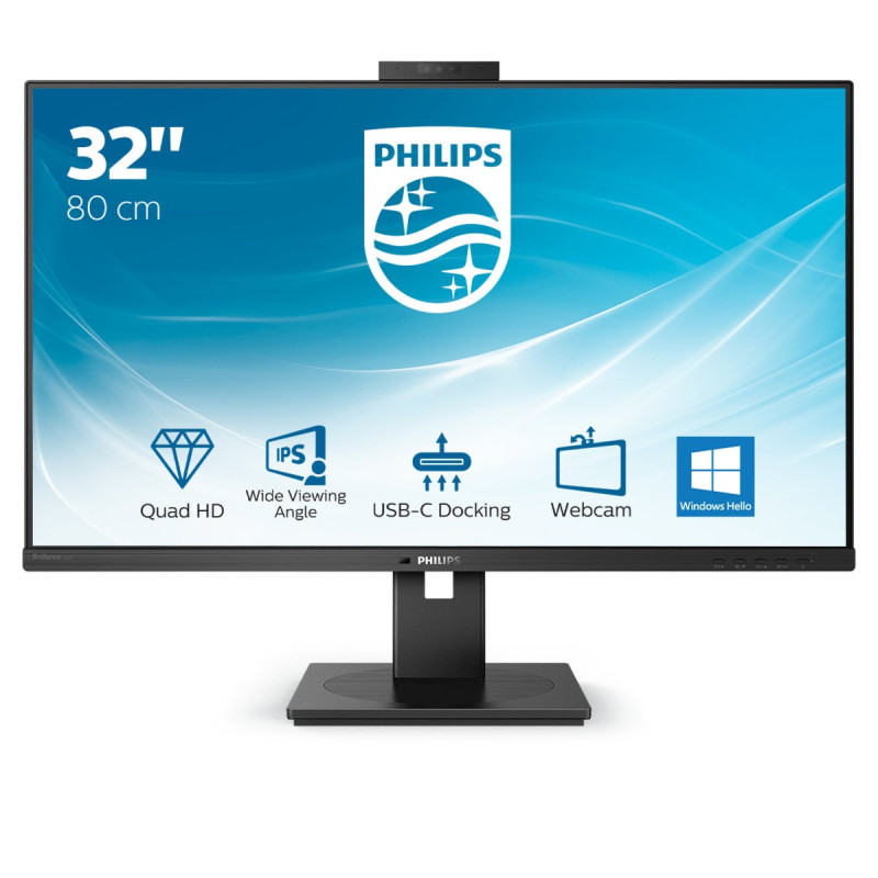 Monitor led 32" philips 326p1h quad hd 2560x1440p classe g nero